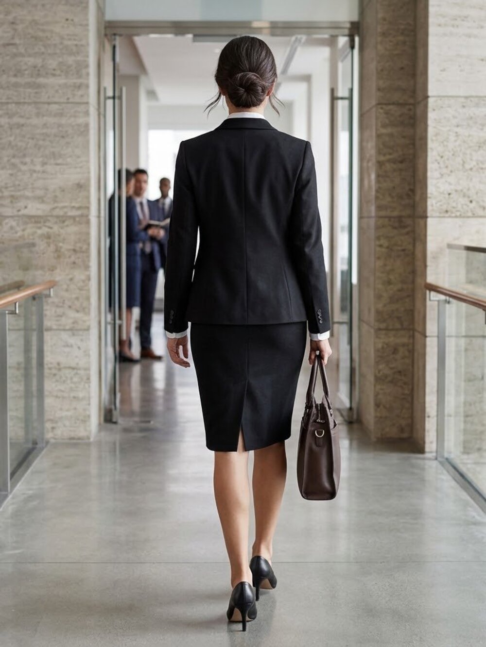 Black wool pencil skirt, size 4 or 6
